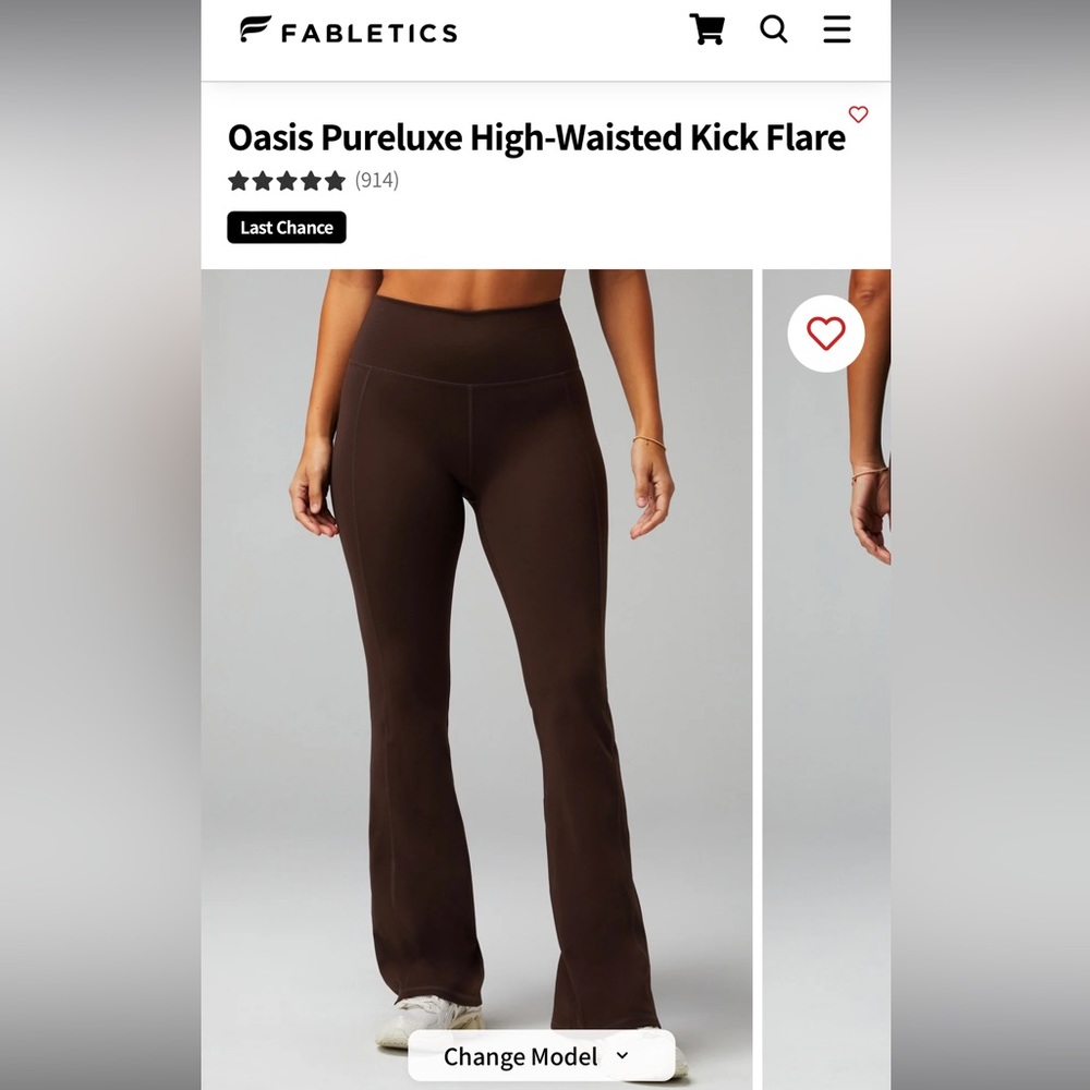 COPY - Fabletics flare leggings size L, short